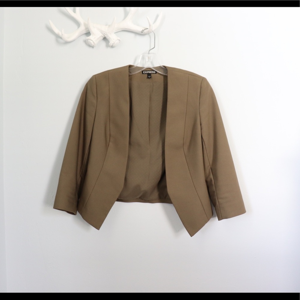 Olive Green Professional Blazer Cropped